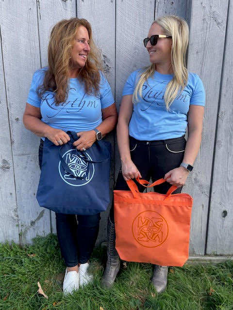 BHE Logo Tote Bag - Navy with Pale Sky Shimmer Ink