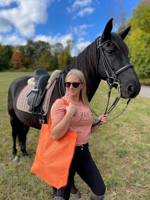 BHE Logo Tote Bag - Orange with Dark Copper Shimmer Ink