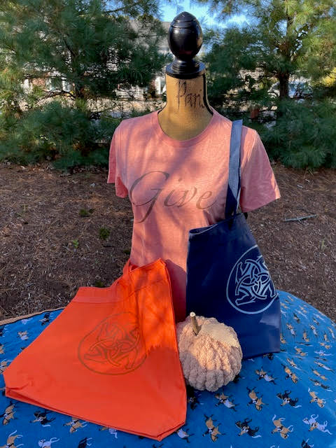 BHE Logo Tote Bag - Navy with Pale Sky Shimmer Ink