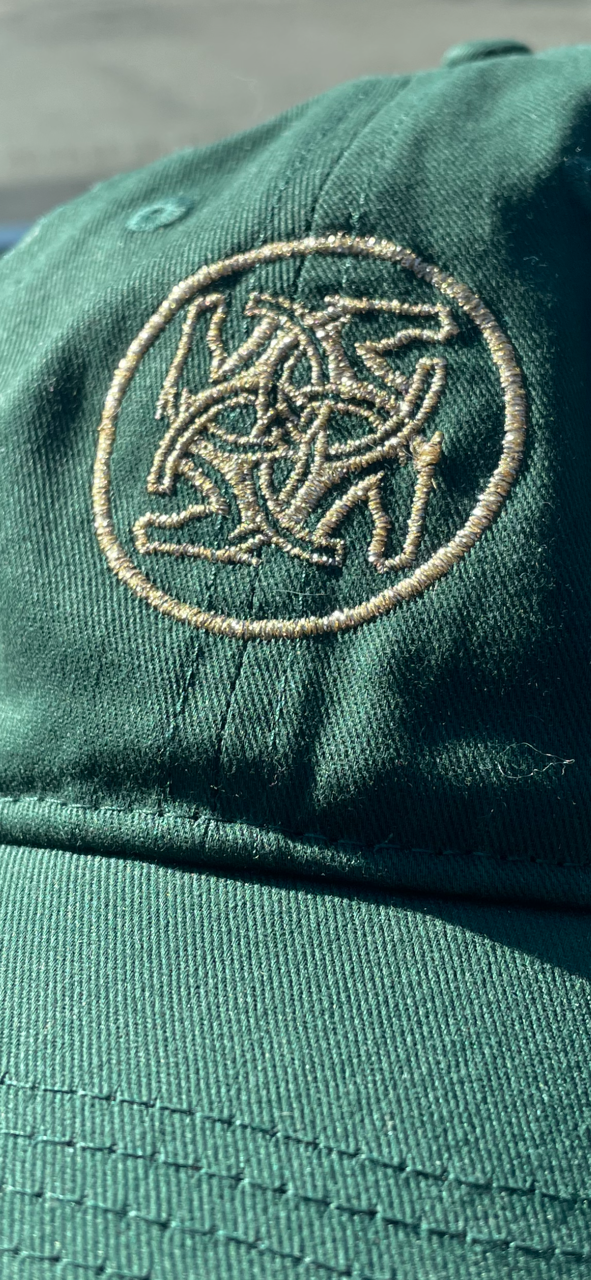 BHE Logo Cap - Forest Green with Gold Shimmer Thread