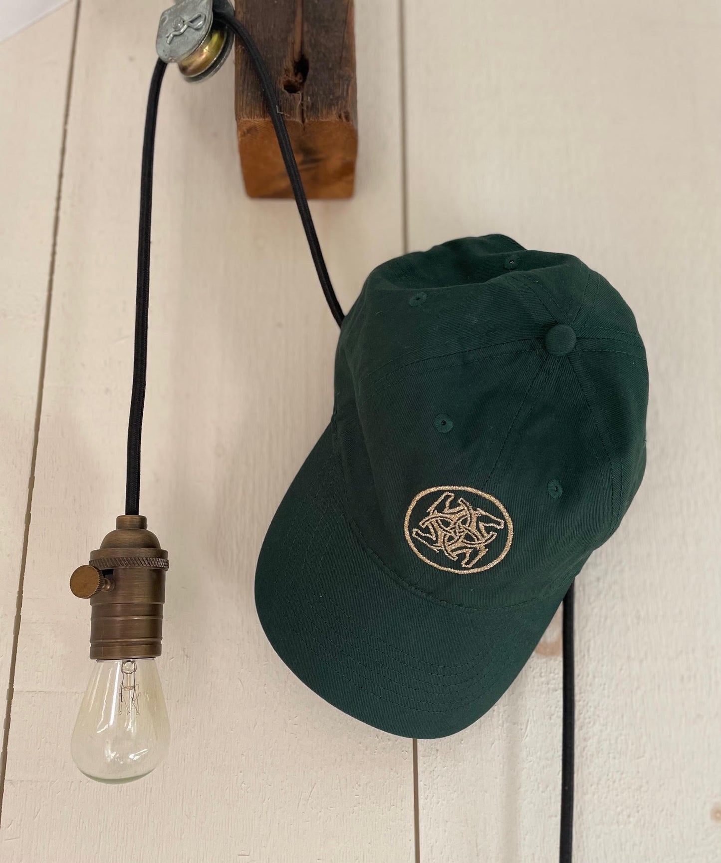 BHE Logo Cap - Forest Green with Gold Shimmer Thread