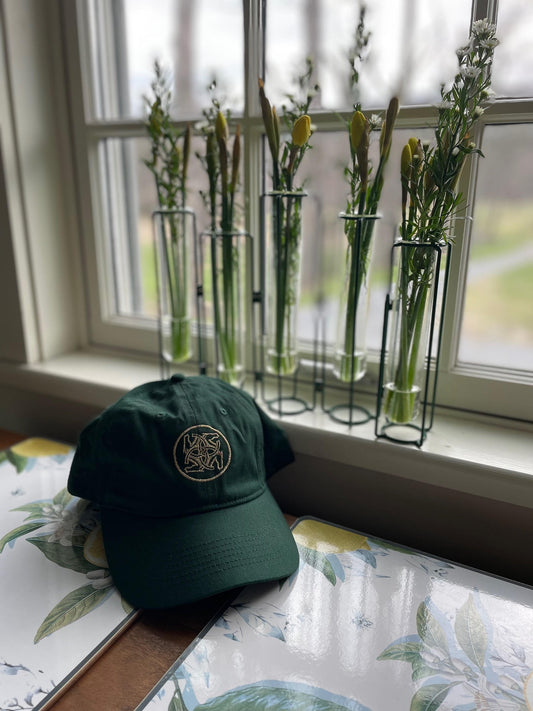 BHE Logo Cap - Forest Green with Gold Shimmer Thread