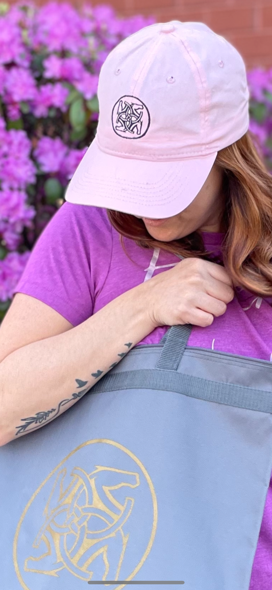 BHE Logo Tote Bag - Dark Gray with Gold Shimmer Ink