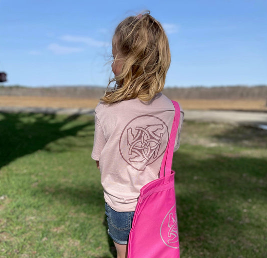 BHE Logo Tote Bag - Bright Pink with Silver Shimmer Ink