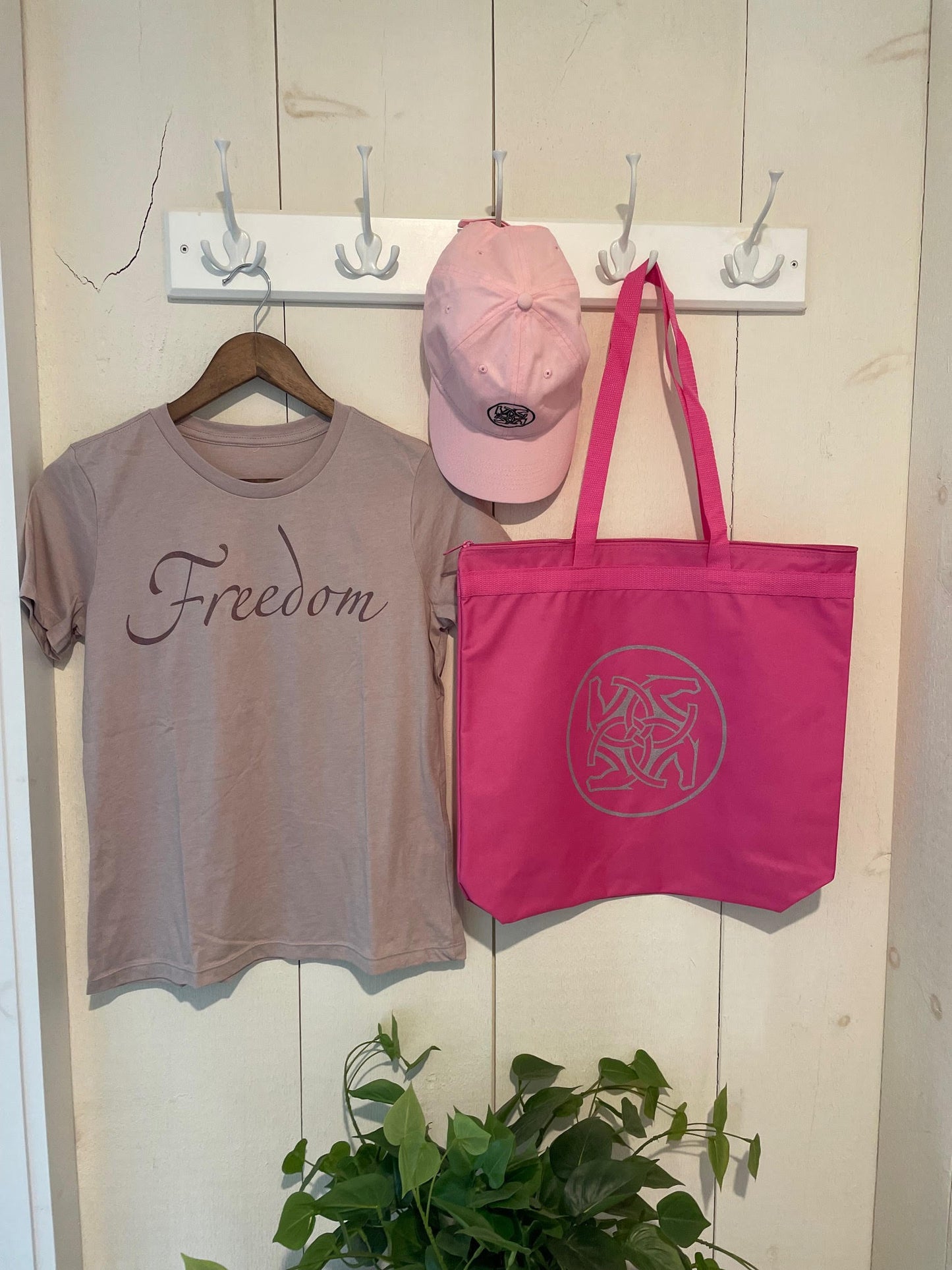 BHE Logo Tote Bag - Bright Pink with Silver Shimmer Ink