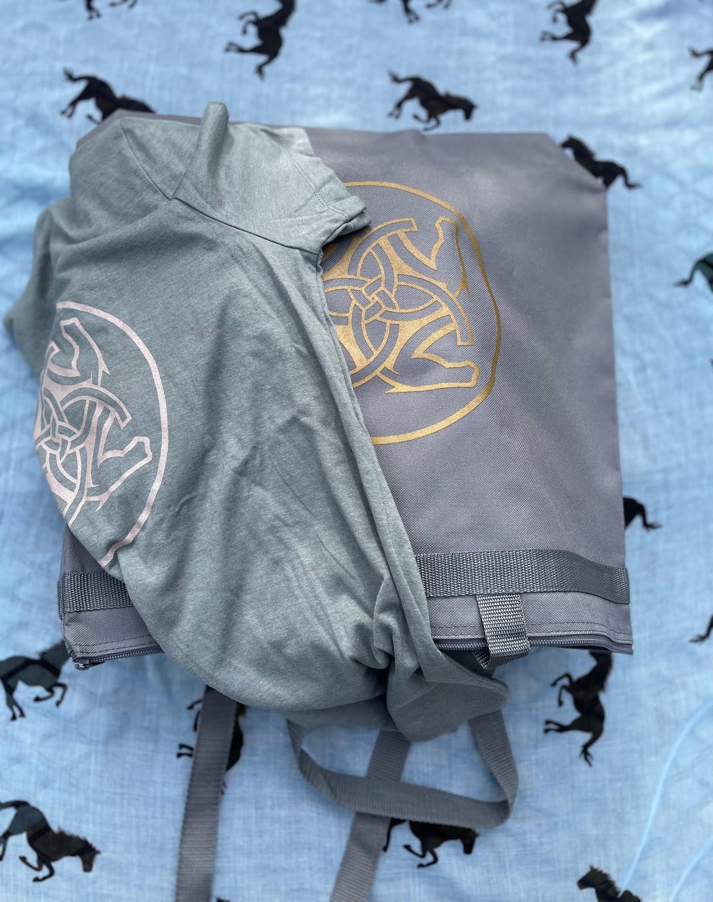 BHE Logo Tote Bag - Dark Gray with Gold Shimmer Ink