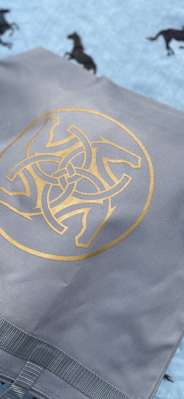 BHE Logo Tote Bag - Dark Gray with Gold Shimmer Ink