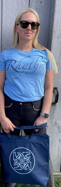 BHE Logo Tote Bag - Navy with Pale Sky Shimmer Ink