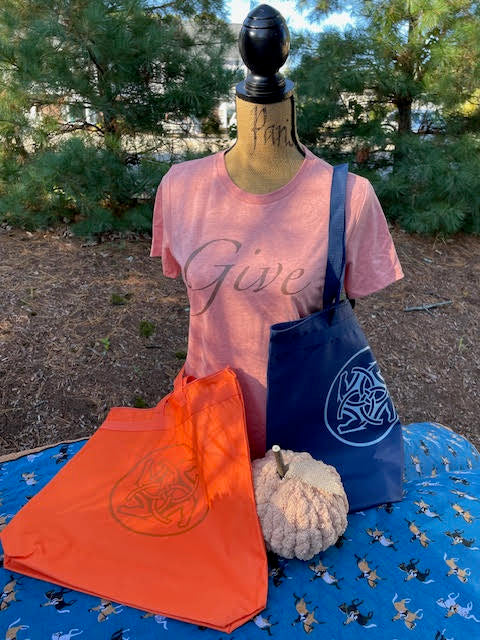 BHE Logo Tote Bag - Orange with Dark Copper Shimmer Ink