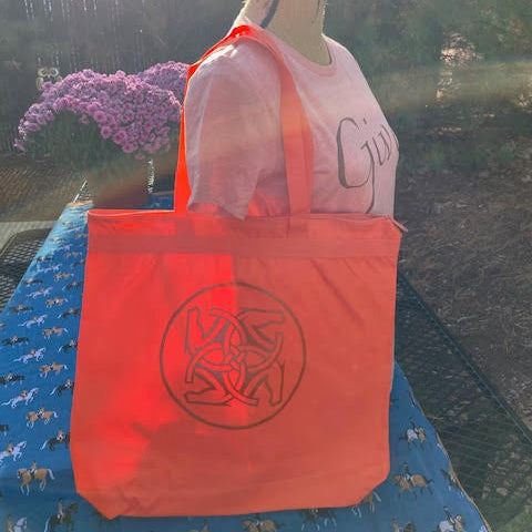 BHE Logo Tote Bag - Orange with Dark Copper Shimmer Ink